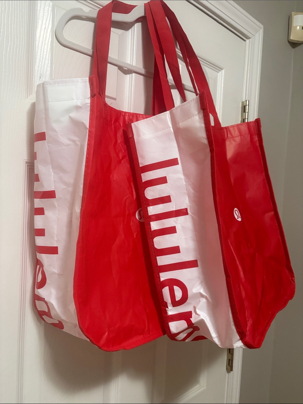 lululemon athletica Red Lightweight Reusable Tote bundle of 2 16x13